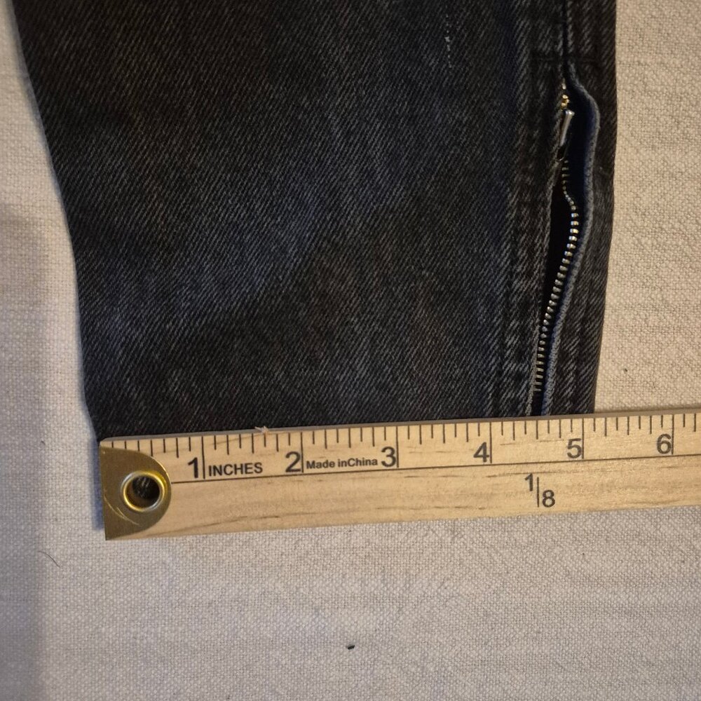 VTG L.A. Gear High Waisted Black Tapered Peg Top Zip Ankle Mom Jean Retro 80 90s - Picture 5 of 14